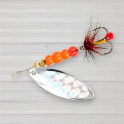 Блешня обертова ZEOX Reactive Long № 4, 13г, колір 007 Silver-Holo